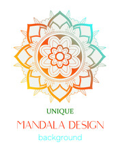 An unique mandala vector art for use. Eye catching mandala design for using in background, poster, banner or print.