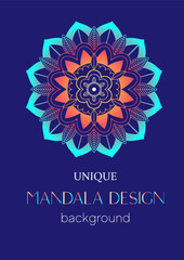 An unique mandala vector art for use. Eye catching mandala design for using in background, poster, banner or print.