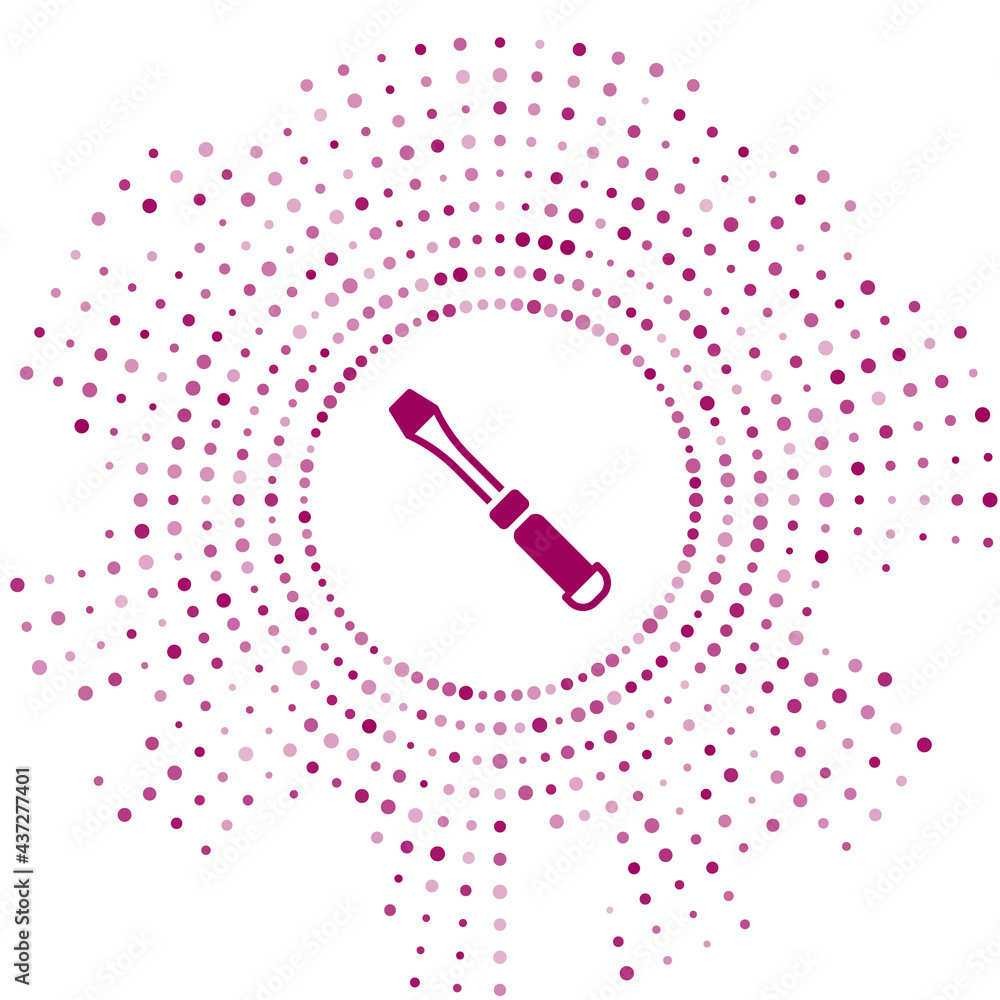 Poster purple screwdriver icon isolated on white background. service tool symbol. abstract circle random do