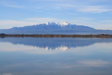 The Canet en Roussillon lagoon, a protected wetland in the south of Perpignan, France
