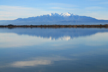 The Canet en Roussillon lagoon, a protected wetland in the south of Perpignan, France
