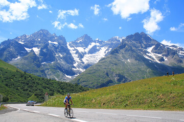 Lautaret pass is a road that takes cyclists, hikers and drivers from the Briançonnais to the...
