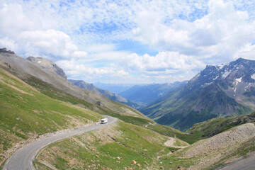 Lautaret pass is a road that takes cyclists, hikers and drivers from the Brian&ccedil;onnais to the Oisans regions
