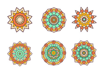 An unique set of mandala vector art for use. Eye catching mandala design for using in background, poster, banner or print.