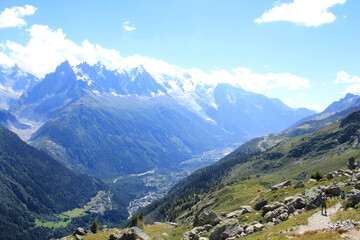 Fototapeta na wymiar Chamonix Mont Blanc in the french Alps, Haute Savoie 