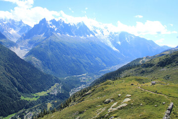 Chamonix Mont Blanc in the french Alps, Haute Savoie
