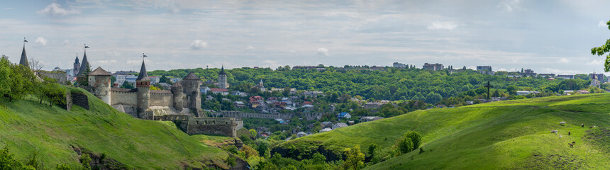 Naklejka premium View on Kamianets Podilskyi castle, Ukraine