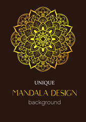 An unique mandala vector art for use. Eye catching mandala design for using in background, poster, banner or print.