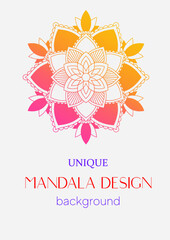 An unique mandala vector art for use. Eye catching mandala design for using in background, poster, banner or print.
