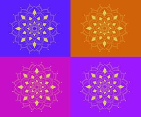 An unique set of mandala vector art for use. Eye catching mandala design for using in background, poster, banner or print.