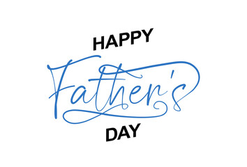 Happy Fathers Day poster, badge with hand written lettering