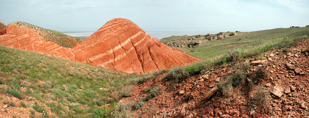 These red ancient clays of the Permian period and are 250 - 290 million years old. They're older...