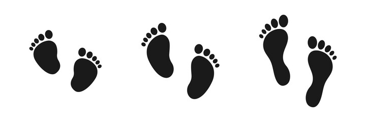 Set of web icons for feet flat design.