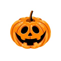 Halloween pumpkin on white background in vector EPS8