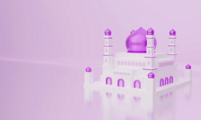 3D illustration islamic mosque. 3D rendering.