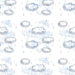 Rain drops falling from the cloudy sky, pattern 