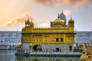 Amritsar, India : The Harmindar Sahib, also known as Golden Temple Amritsar. Sikhism religious...
