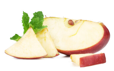 Sliced apple isolated on the white background
