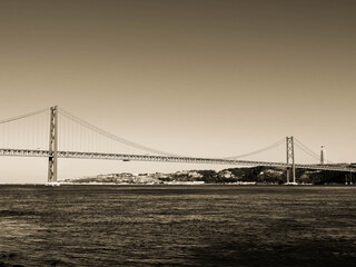 Ponte 25 de Abril steel suspended Bridge Lisbon Lisboa  Tejo Tagus