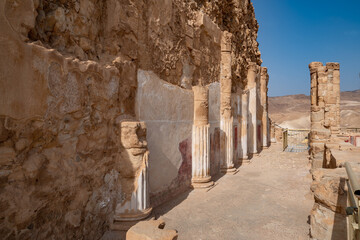 The ancient fortification Masada in  Israel. Masada National Park in the Dead Sea region of Israel.