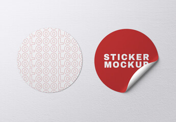 Editable Circle Sticker Mockup