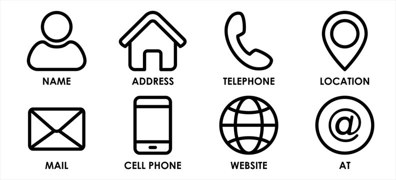 Business icon set, contact information icon, Vector illustration.