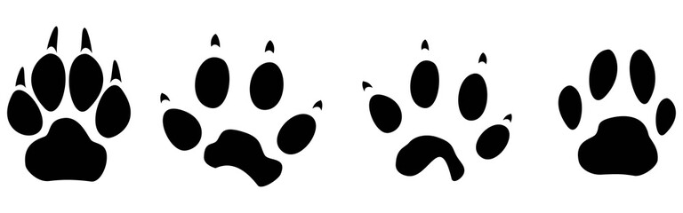 Cat And Dog Paw Prints
