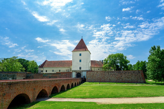 famous Nadasy castle fortress in Sarvar Hungary on a nice summer day
