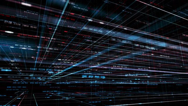 digital hash codes background, 3D abstract global digital animation