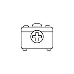 first aid box icon over white background, line style, vector illustration