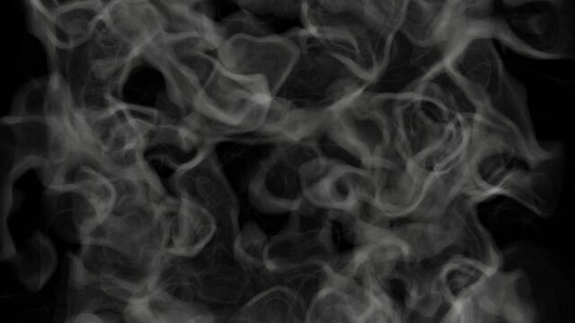 Toxic smoke moving slowly to the top left on a black background 3d rendering