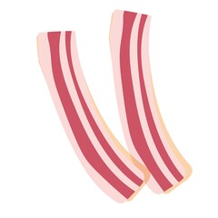 Pieces of bacon. Sliced ​​food. Snack. Vector illustration isolated on white background
