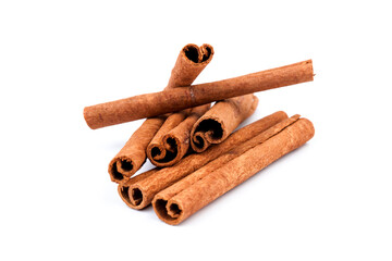 Cinnamon sticks, isolated on white background