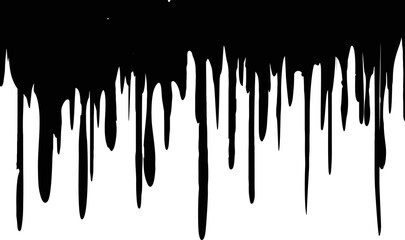 Paint dripping. Dripping liquid. Paint flows, stains, drops ink  inks.  Stencil drops. Paint splatter. Molten. Chocolate drops. Oil drop. Border and Drips Ink element. Transparent background