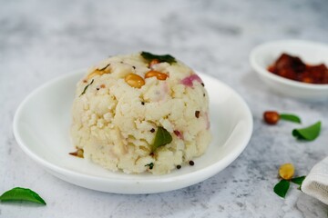 Curd or thayir upma- South Indian breakfast with semolina and yogurt