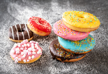 Obraz na płótnie Canvas Assortment of donuts