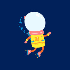 Flat design, Astronaut floats in space, Vector illustration, Infographic element