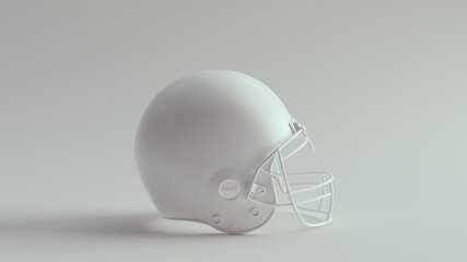 White American Football Sport Helmet Head Protection Safety Equipment 3d illustration render	

