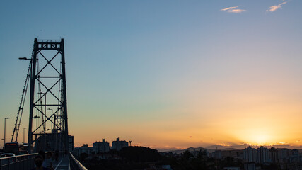 bridge at sunset of Florianópolis Island , Santa Catarina, Brazil, florianopolis