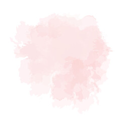Blush pink watercolor fluid painting vector design card.