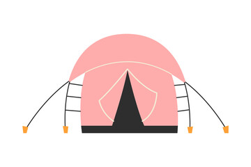 The only canvas tent on a white background. Vector illustration