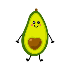 Avocado icon. Flat illustration of avocado vector icon isolated on white background
