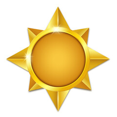 Golden star award. Golden winner frame 