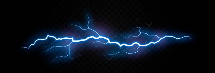 Deurstickers Vector lightning, lightning png, thunderstorm, lighting. Natural phenomenon, light effect. PNG. © Vitaliy