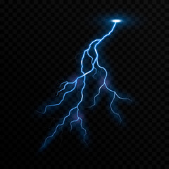 Vector lightning, lightning png, thunderstorm, lighting. Lightning strike. Natural phenomenon, light effect. PNG.