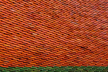 Patterns of the roof of  the temple Wat Benchamabophit in Bangkok, Thailand