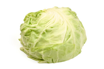 Fototapeta premium Cabbage, isolated on white background. High resolution image.