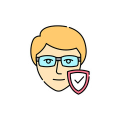 Computer glasses olor line icon. Pictogram for web page, mobile app, promo.