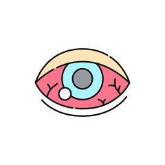  Dry Eye olor line icon. Computer-induced medical problem. Pictogram for web page, mobile app, promo.