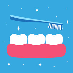 Fototapeta na wymiar concept of cleaning, hygiene and teeth care